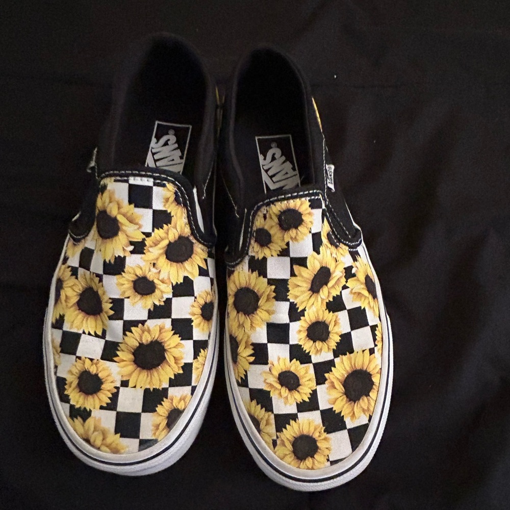 Sunflower checkered vans